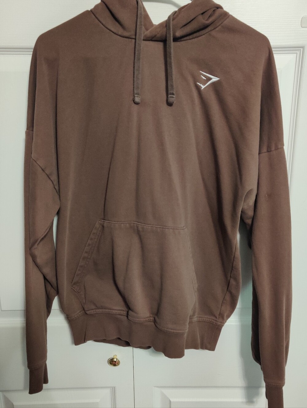 Gymshark Size Small Chocolate Brown Sweatshirt Hoodie Adult Long Sleeve Logo Top